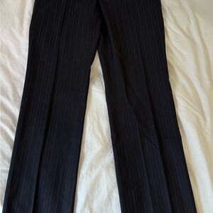 Navy Blue Pinstripe Trousers